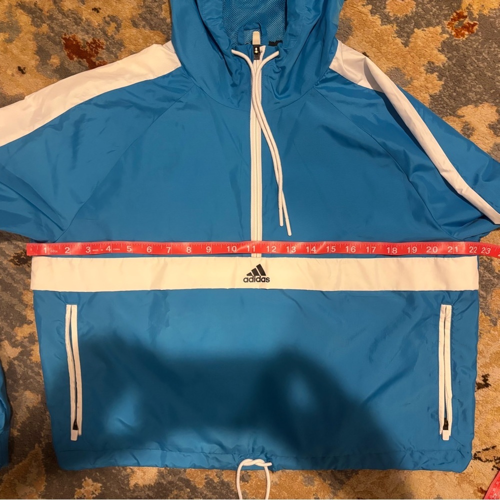Adidas Blue and White Women's Jacket - Picture 8 of 13